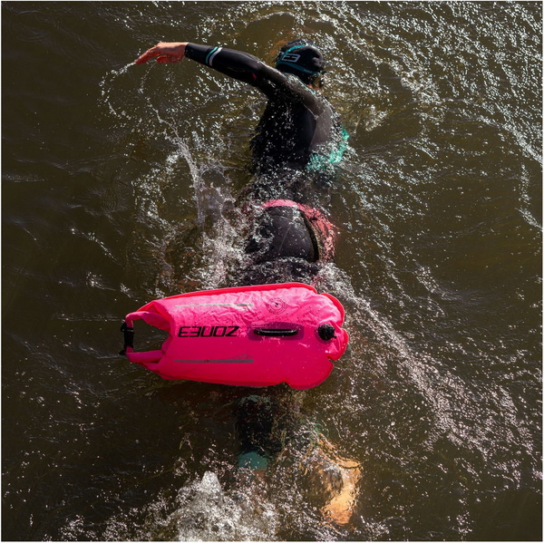 2026 Zone3 Recycled 28L Safety Buoy / Dry Bag SA23RSBDB11 - Hi Vis Pink